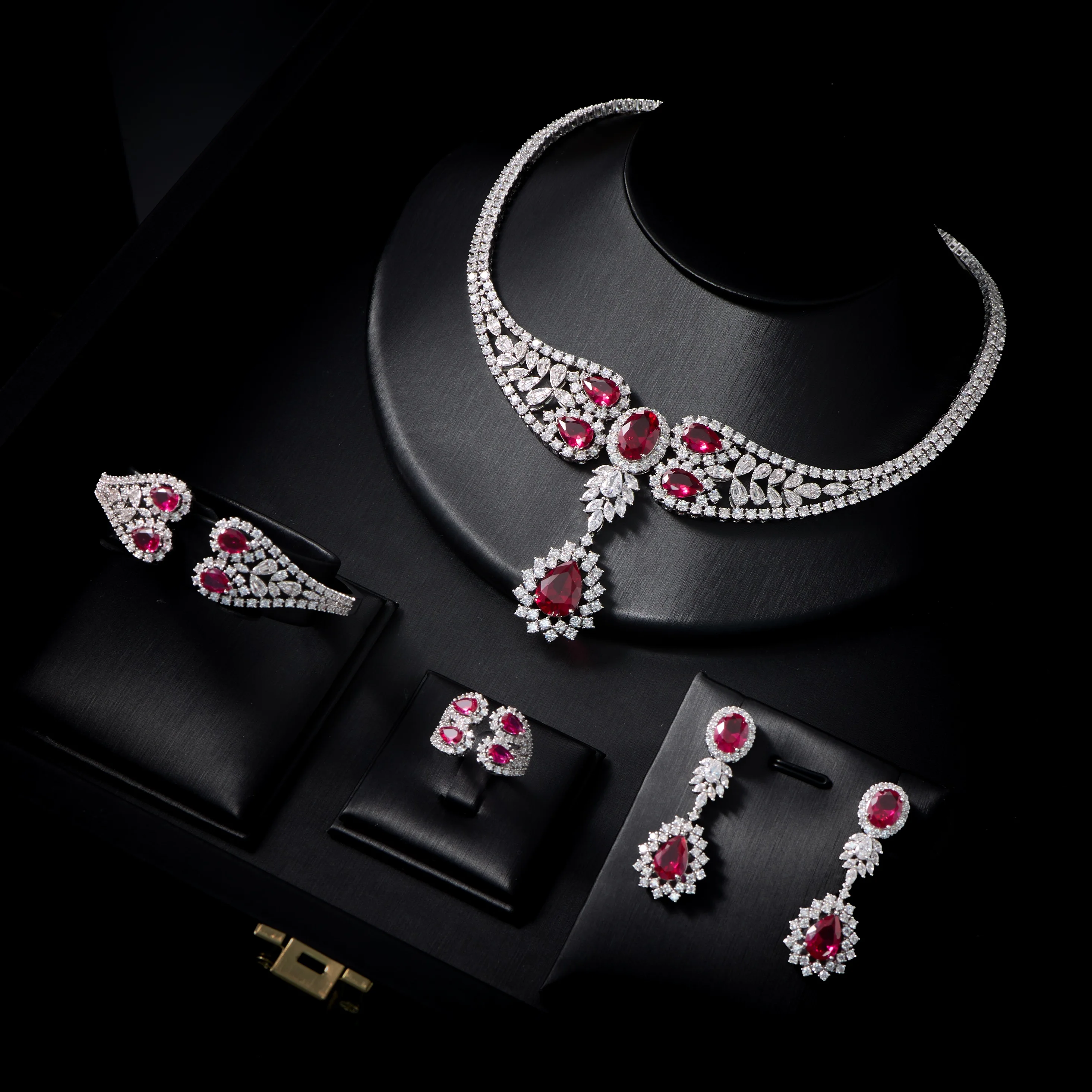 IN JEWELIFE  00060 Necklace Sets for Women cubic zirconia Bridal Jewellery Set Dubai Saudi Party Engagement Unique Accessory