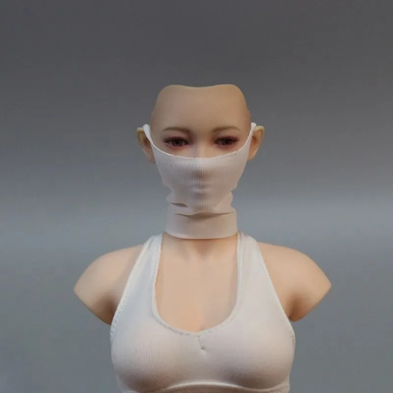 1/6 스케일 패션 블랙/화이트 여성 바이저 Icesilk 마스크 스카프 인형 의류 액세서리 모델 12 인치 장난감 피규어 바디