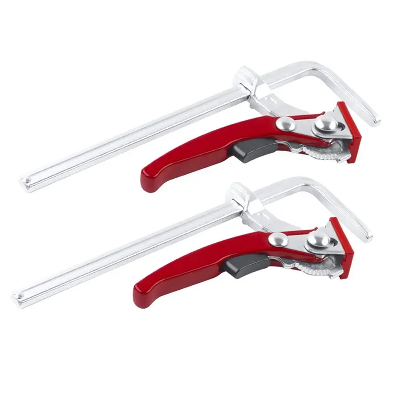 A08R~ Ratcheting Table Clamp(2Pcs), Quick Release F-Clamp For MFT And Guide Rail System, Multi-Function Bar Clamp