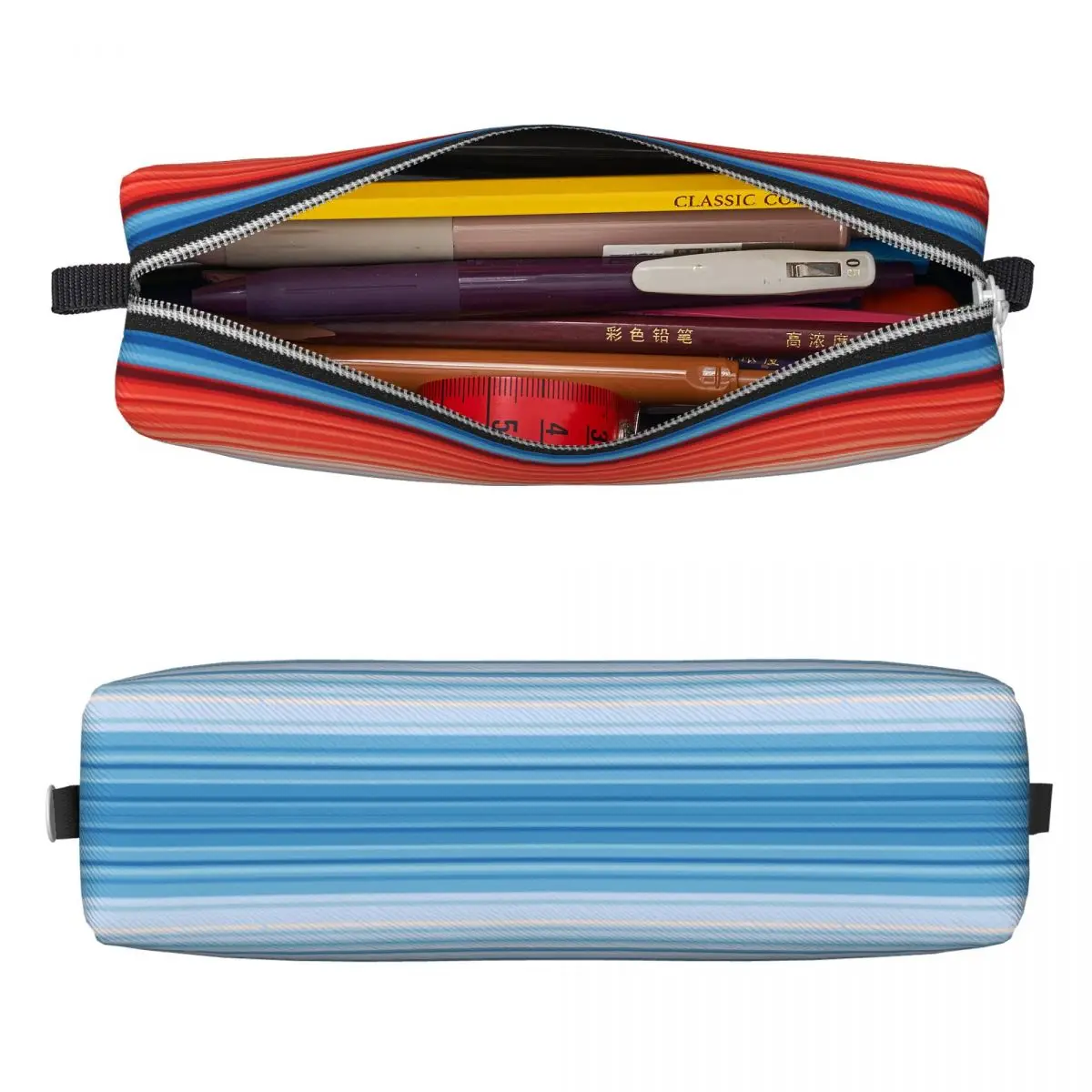 Climate Change Stripes Pencil Cases Pen Holder Bag for Student Big Capacity Students School Gift Pencil Pouch