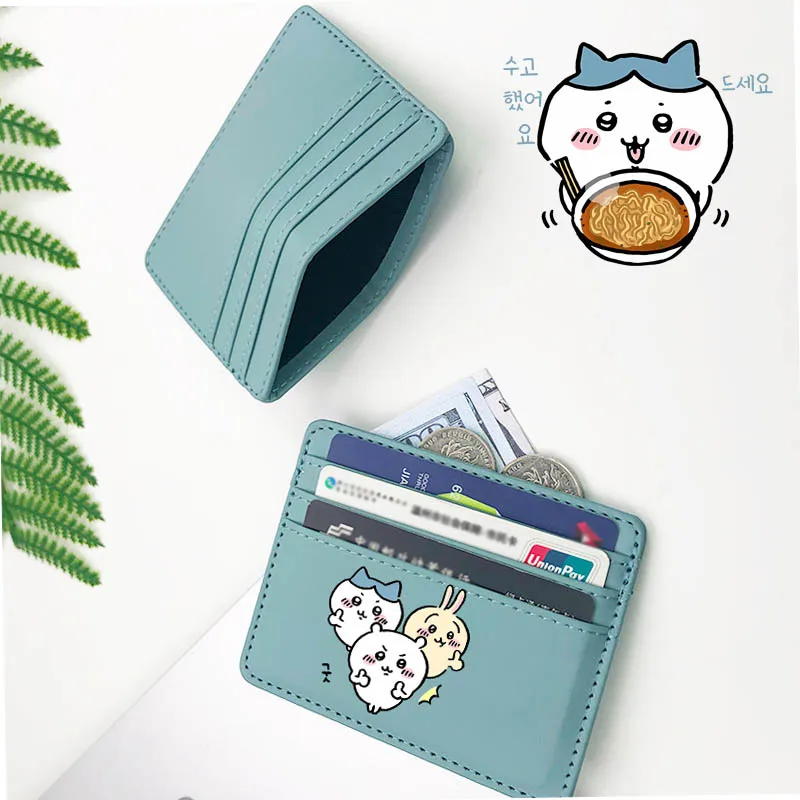 

Kawaii C-Chiikawas Change Bag Card Holder Pu Leather Drivers License Bag ID Credit Card Case Men Women Business Card Coin Purse