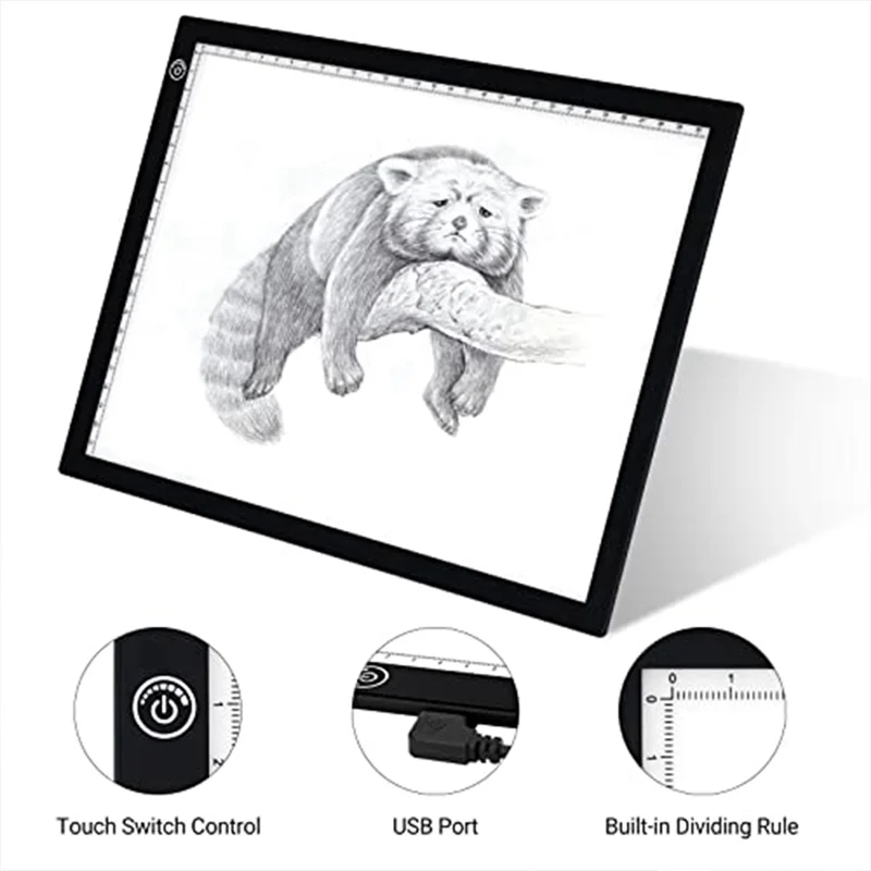 

TA-A4 LED Light Pad USB Powered Drawing Board Adjustable Brightness Tracing Box Perfect For Diamond Painting, Weeding Vinyl