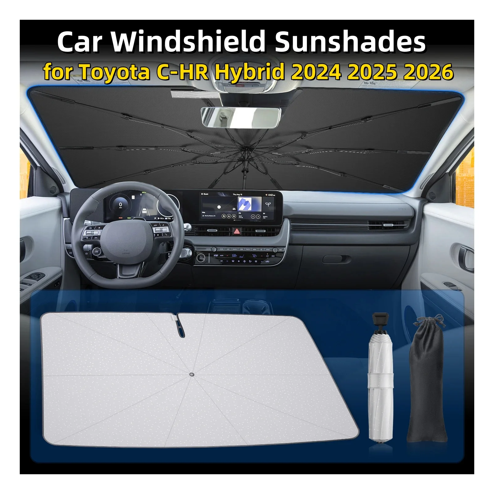 

Car Accessories for Toyota C-HR Hybrid 2024 2025 2026 Car Windshield Sunshades Front Window Sunscreen Parasol Toyota C-HR 2024