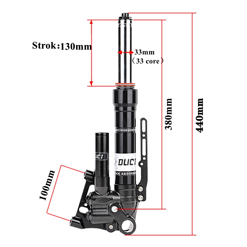 For NIiu N1S U+B NQI Ninebot F90 M95CE Scooter Refit Front Fork Front Suspension 33core 380/400mm Hydraulic Front Shock Absorber