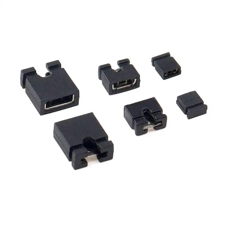 50~100 Stück Jumper-Kappen, Rastermaß 2,54 mm, Kurzschlussblock, 2,00 mm 1,27 mm Pin-Header-Stecker – Detail 1
