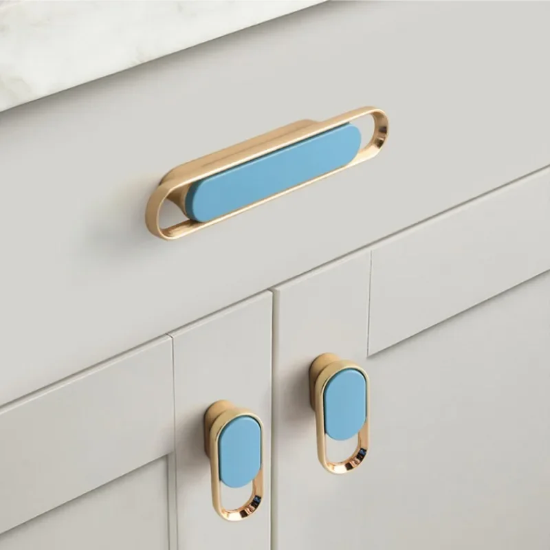 Luxury Cream Wind Gold White Handle Wardrobe Simple Cupboard Door Handle Drawer Shoe Cabinet Bathroom Cabinet Pulls