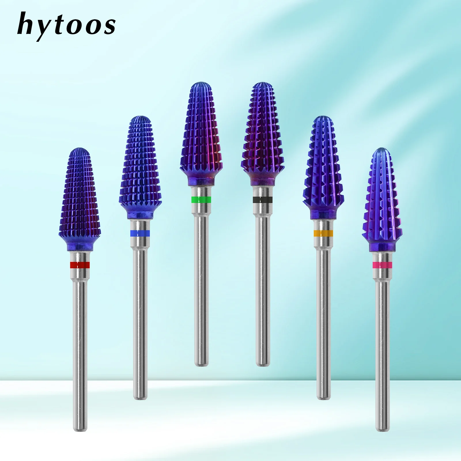 HYTOOS Purple Tornado Carbide Nail Drill Bits 3/32 Professional Drill Bits for Nails Durable Nail Tools for Salon & Home Use