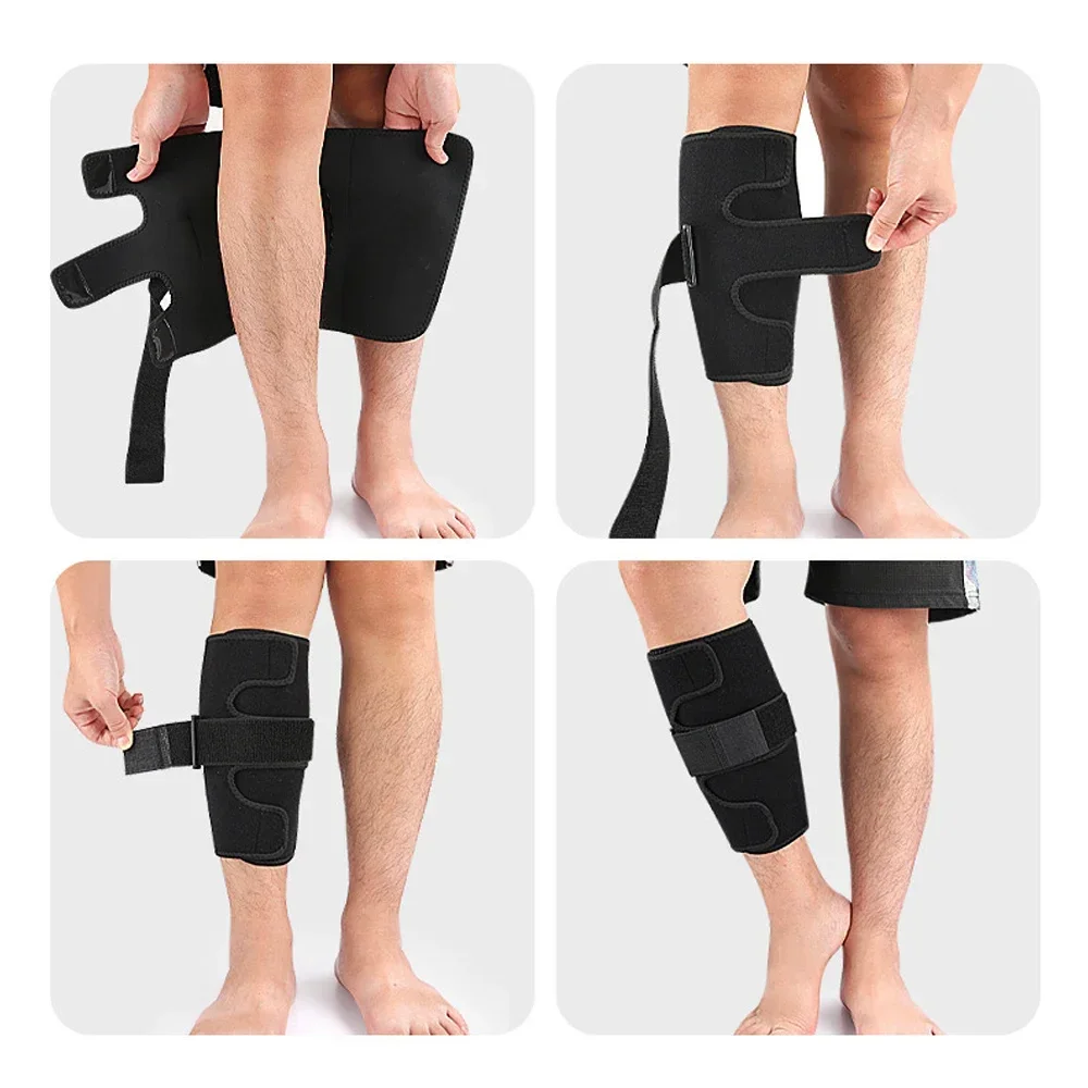 قطعة واحدة من دعامة العجل لآلام جبيرة عضلات الساق الممزقة - لف دعم ضغط النيوبرين قابل للتعديل لإصابة الساق السفلية