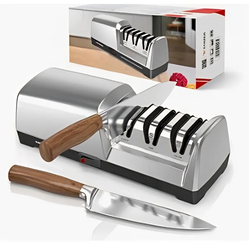 New Professional Octagonal Roller Knife Sharpener 4-Angle 15 18 20 22° Diamond Grinder Wooden Base Magnetic Sharpening System