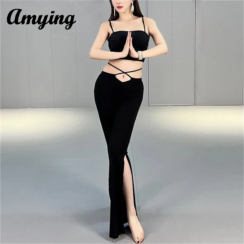 Women Belly Dance Practice Clothing Slimming Open Flared Pants New Modal Pants Eastern Dance Performance Suit Beginner Female