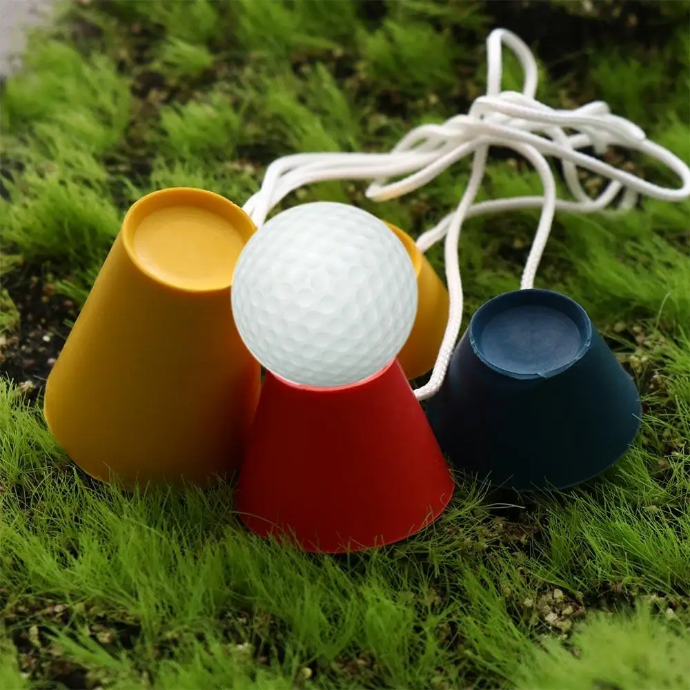 4 in 1 Golf Rubber Tees Winter Tee Set Easier To Tee Up Not Fly Golf Tee with Rope Reduces Contacting Winter for 1 Set