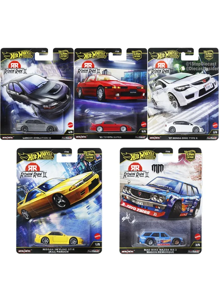 Hot Wheels authentiques Ronin Run 2 modèles Premium Honda Mazda Lancer évolution Toyota Supra horizon voiture Culture jouets pour garçons coureurs