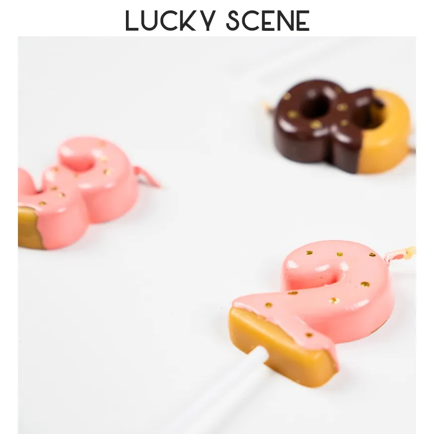 Donuts Numbers Birthday Candles Wishing Parties Chocolates Strawberries Creative Gifts S00607