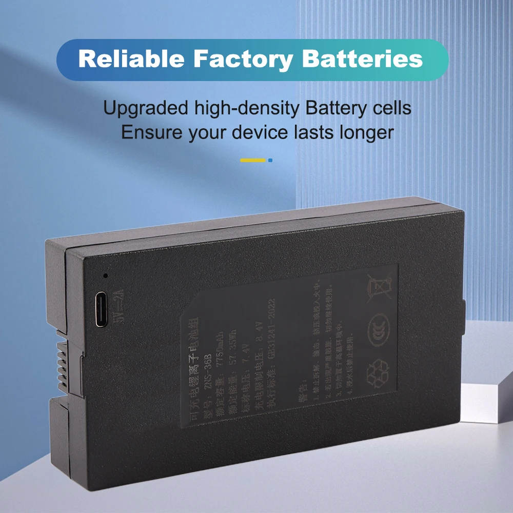 ETESBAY ZNS-36B 7500mAh C+C- 0 P-P+ Replacement Battery For Smart Door Lock 7.4V