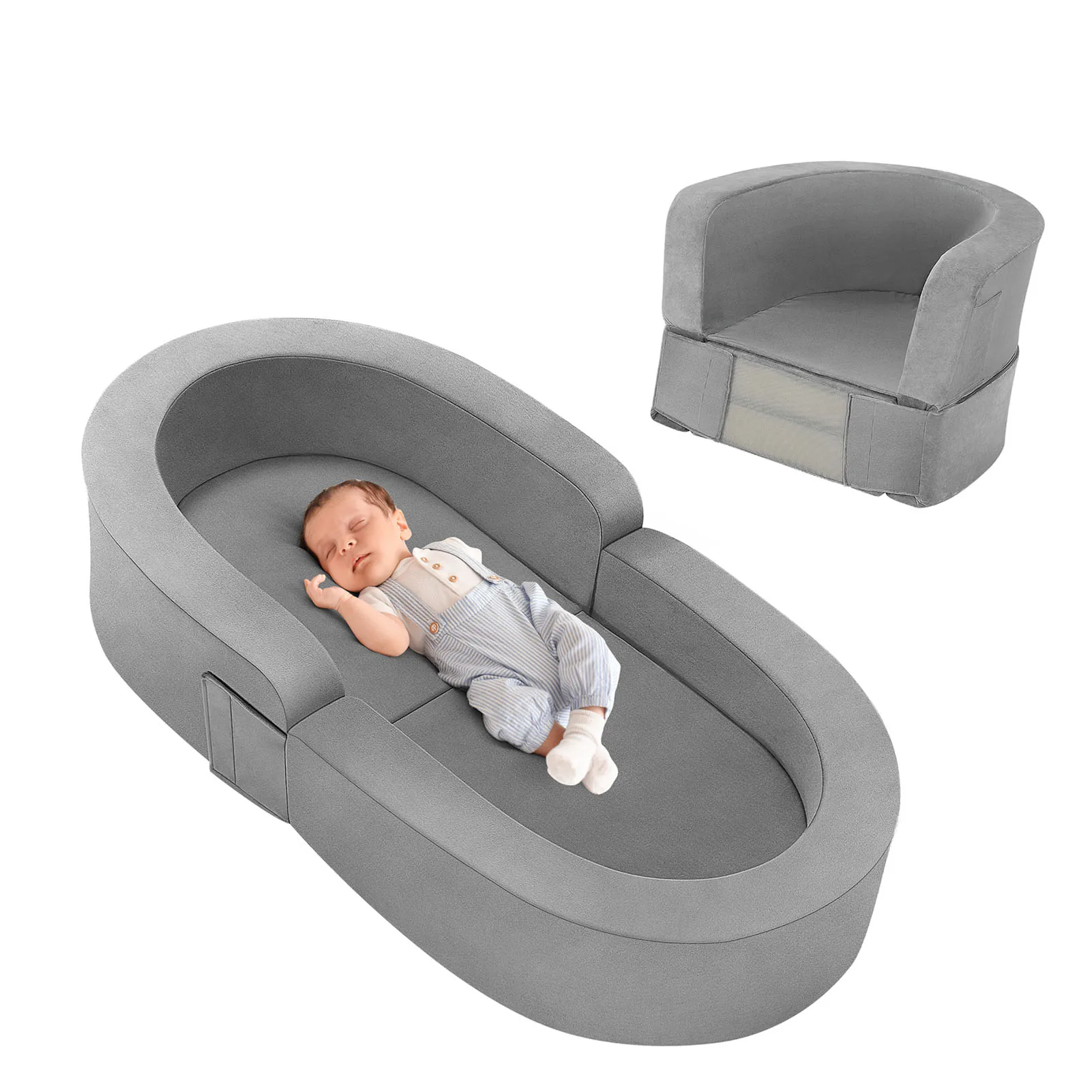 

2 in 1 Portable Toddler Bed Sofa Bed Comfortable Mattress for Children