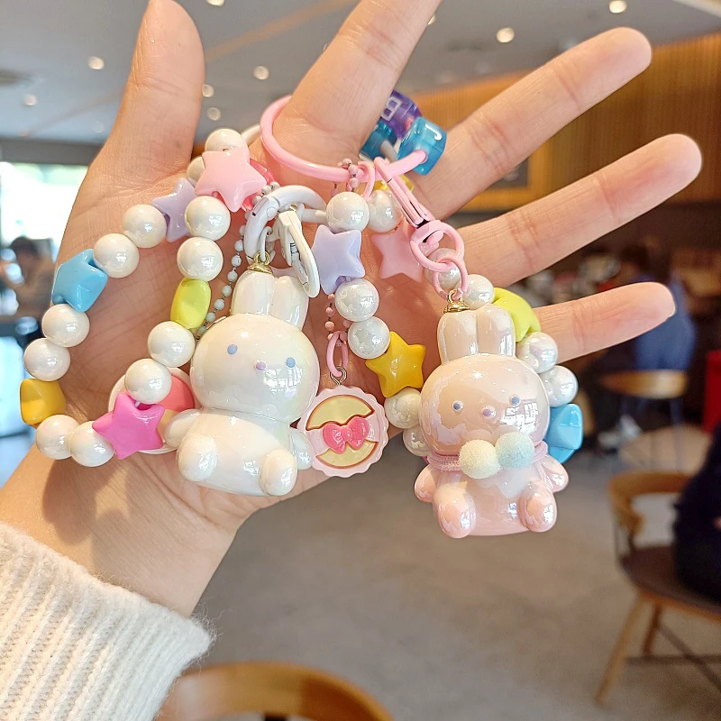Kawaii Little Rabbit Beaded Phone Chain Cartoon Camera Chain Universal Mobile Phone Anti Loss Lanyard Backpack Decoration Gifts image 3