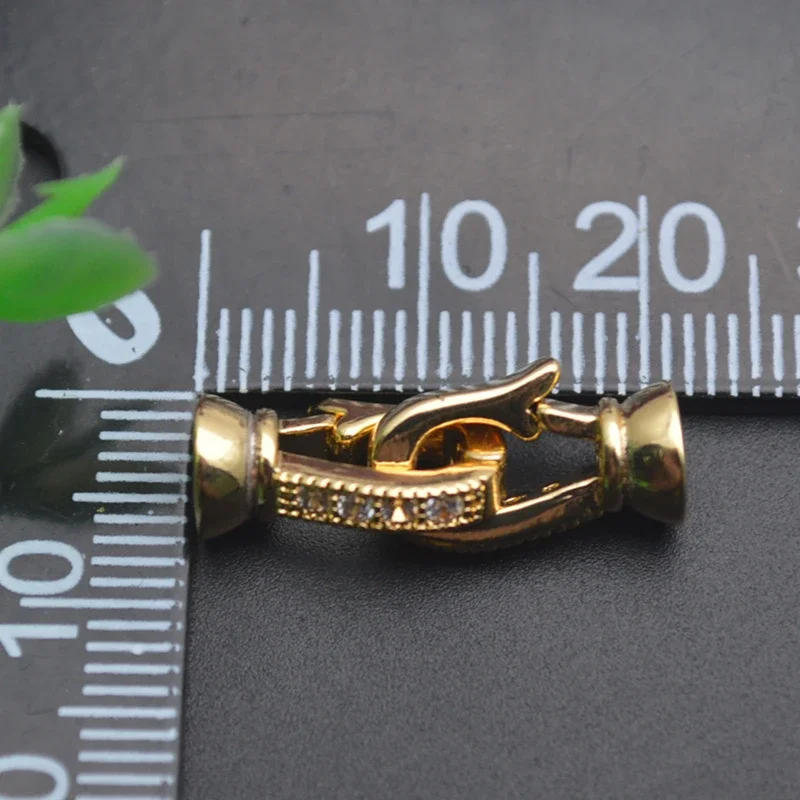 Color Remain Jewelry Findings CZ Beads Paved Lobster Clasps Connectors DIY Necklace Bracelets Accessories