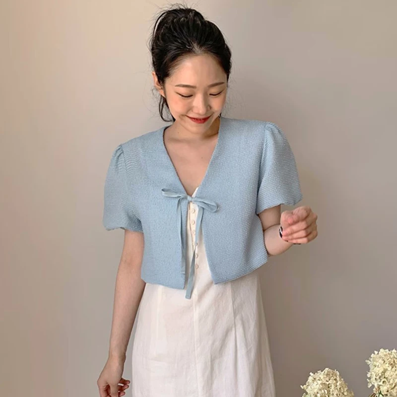 Cappotto estivo chic con bolle larghe Sve V-Ne Knot ort per donna Materiale di lana Thiened Faionable Ele