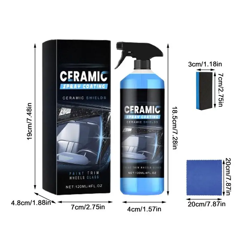 120ml Car Ceramic Coating Spray Windshield Auto Nano Ceramic Coating Spray Car Exterior Scratch Restorer Ceramic Spray Coating