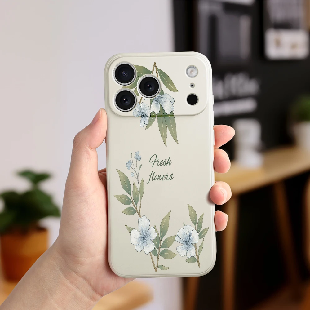 Cover in TPU floreale viola chiaro Coque per iPhone17 ProMax 17 Air 16 15 14 13 12 11 Pro Max XS Max7 8 Plus 16e 16 Plus