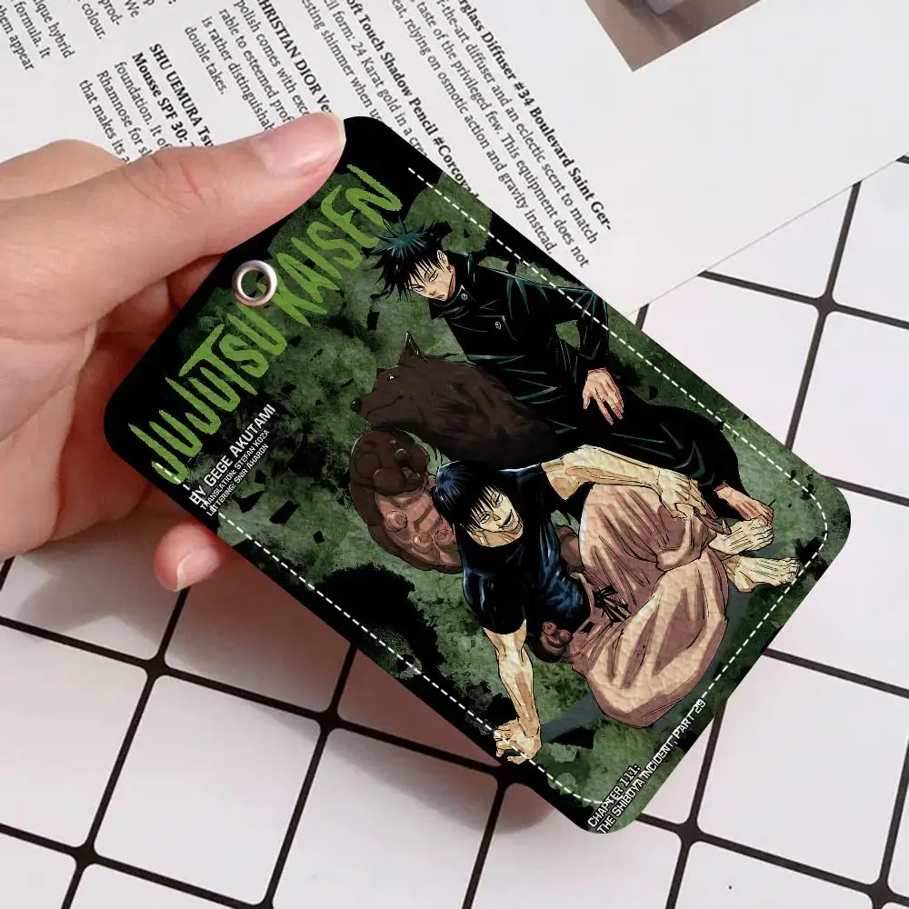Jujutsu Kaisen Fushiguro Toji حاملي بطاقات بطاقة هوية الطالب الغطاء الواقي حالات بطاقات الوصول إلى الحرم الجامعي للطلاب مفتاح سلسلة #2