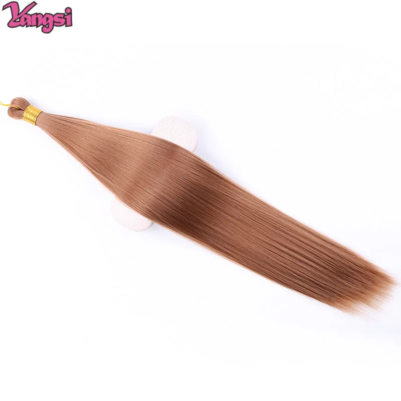 เต็มรูปแบบสังเคราะห์ตรง Bulk 22 "สูงอุณหภูมิรวมกลุ่มผม Braiding Crochet ผมสีดำสีน้ำตาลสีบลอนด์