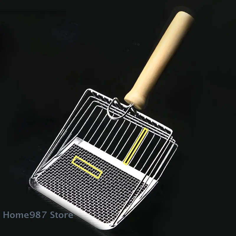 

Cat Litter Shovel Stainless Steel Wooden Handle Not Easy To Rust Washable Kitten Litter Scoop Cats Toilet Cleaning Shovel Tool