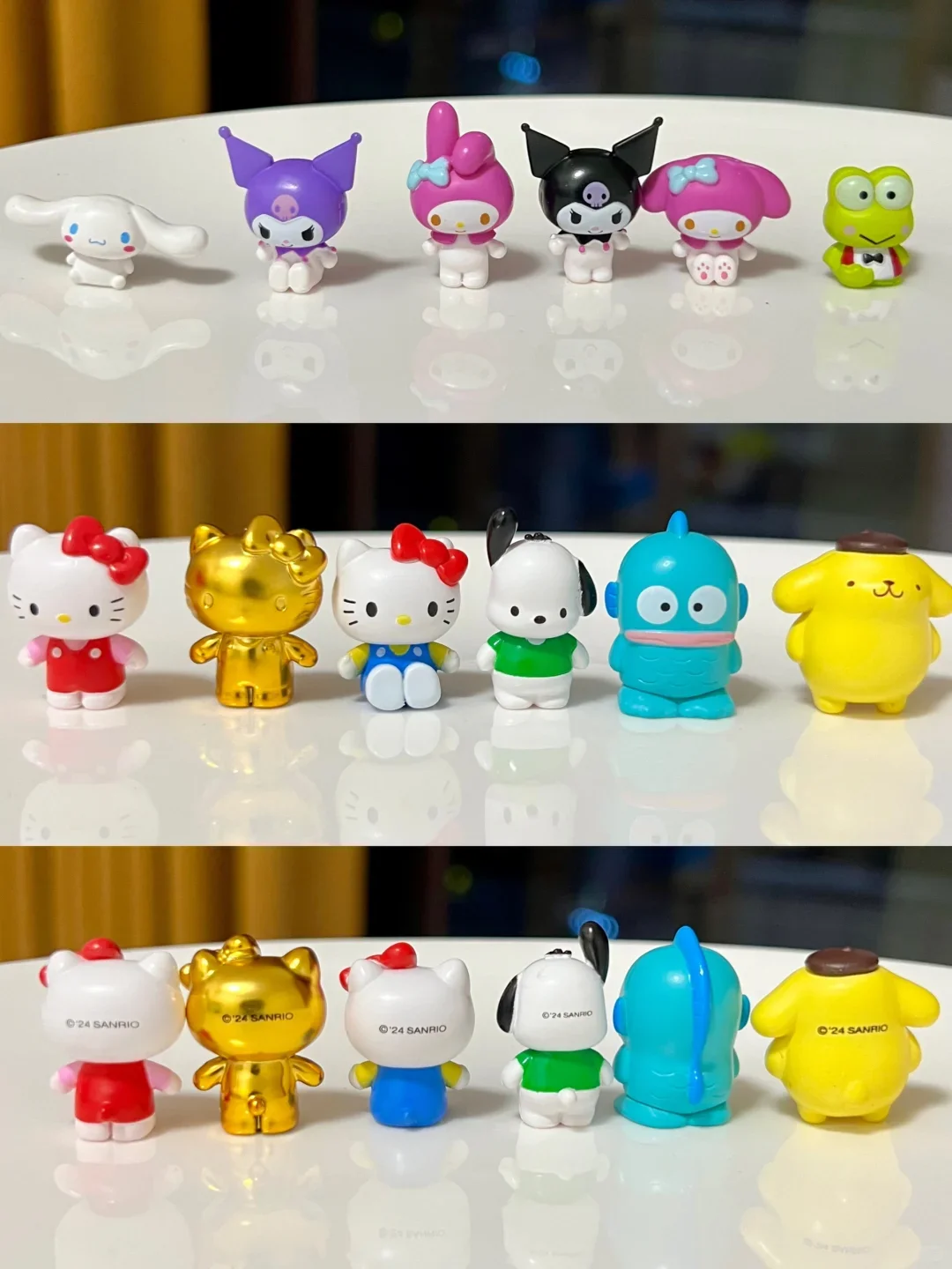 

12 Spot Anime Pudding Dog Ugly Fish Kt Cat Kuromi Pacha Dog Rice Grain Doll Blind Box Jewelry Display Box Ornament Surprise gift