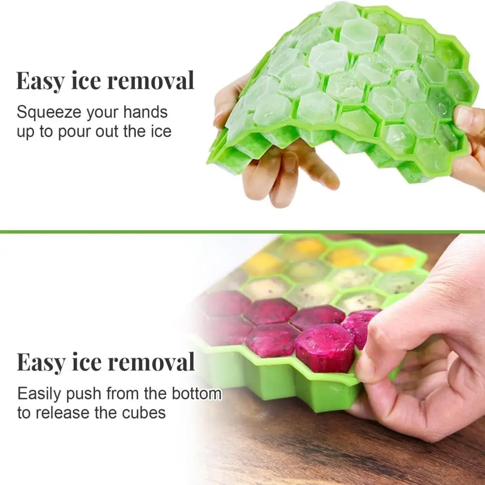 1 PC Premium Ice Cube Trays, Silicone Ice Cube Molds, Reusable, Safe Hexagonal Ice Cube Molds, for Chilled Drinks, Whiskey