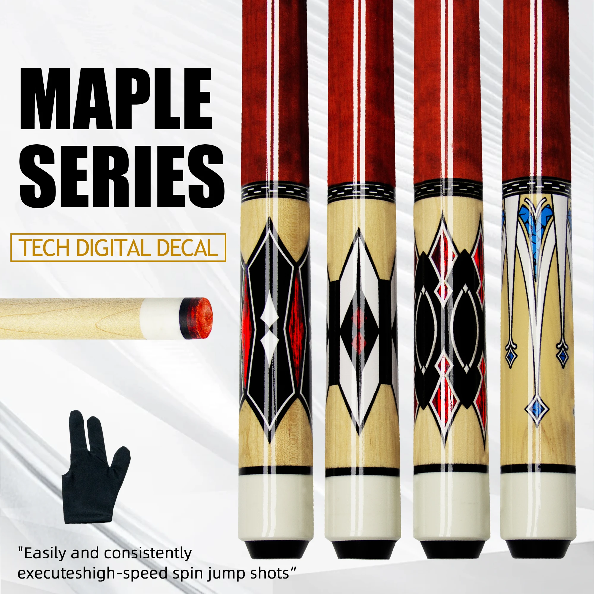 

Профессиональный 13-миллиметровый бильярдный кий из северного клена, 58 дюймов с быстроразъемным соединением, универсальный бильярдный кий для взрослых, принадлежности для бильярда