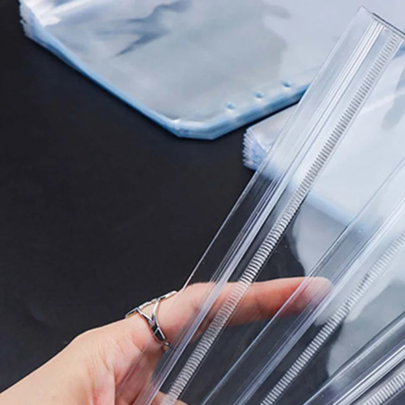 

New 6PCS A5/A6/A7 6 Holes 3-layer Double-sided Binder Pockets ,Transparent Zipper Folders And Side Open Folders, Waterproof PVC