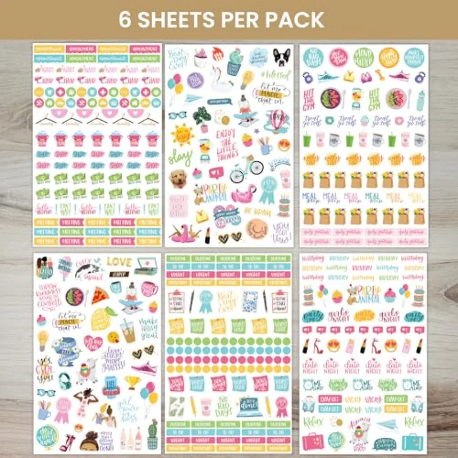 Productivity ickers - Variety icker Pack - Six icker Sheets Per Pack