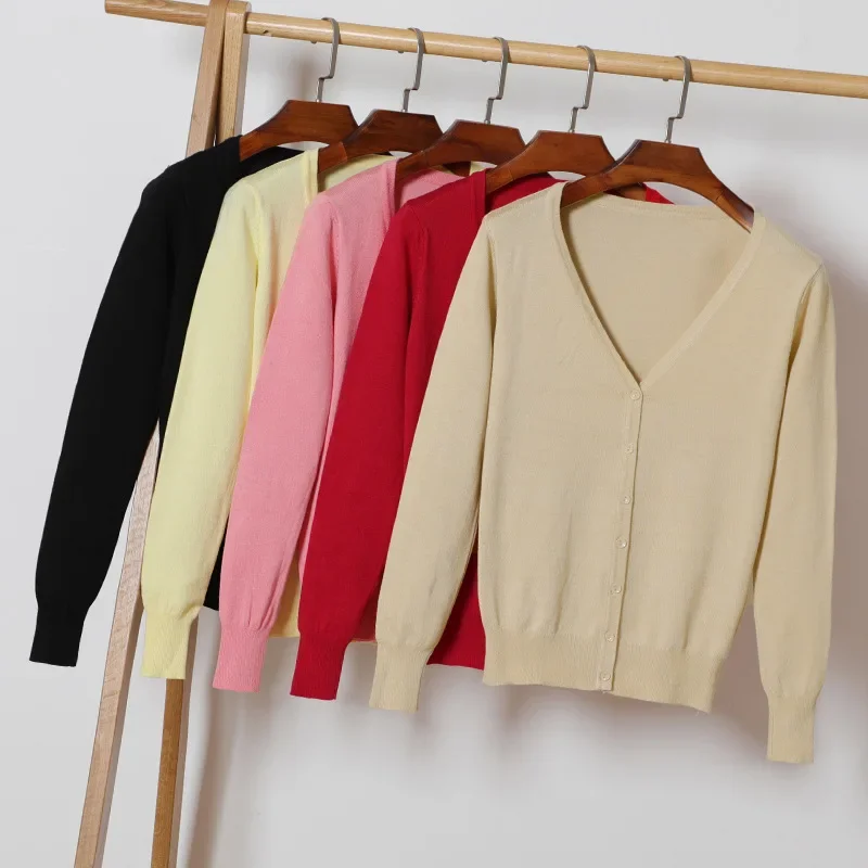 Loose Size 4XL 5XL 6XL Women Knitted Cardigans Casual Spring V-Neck Long Sleeve Sweater Fashion Female Coat Tops