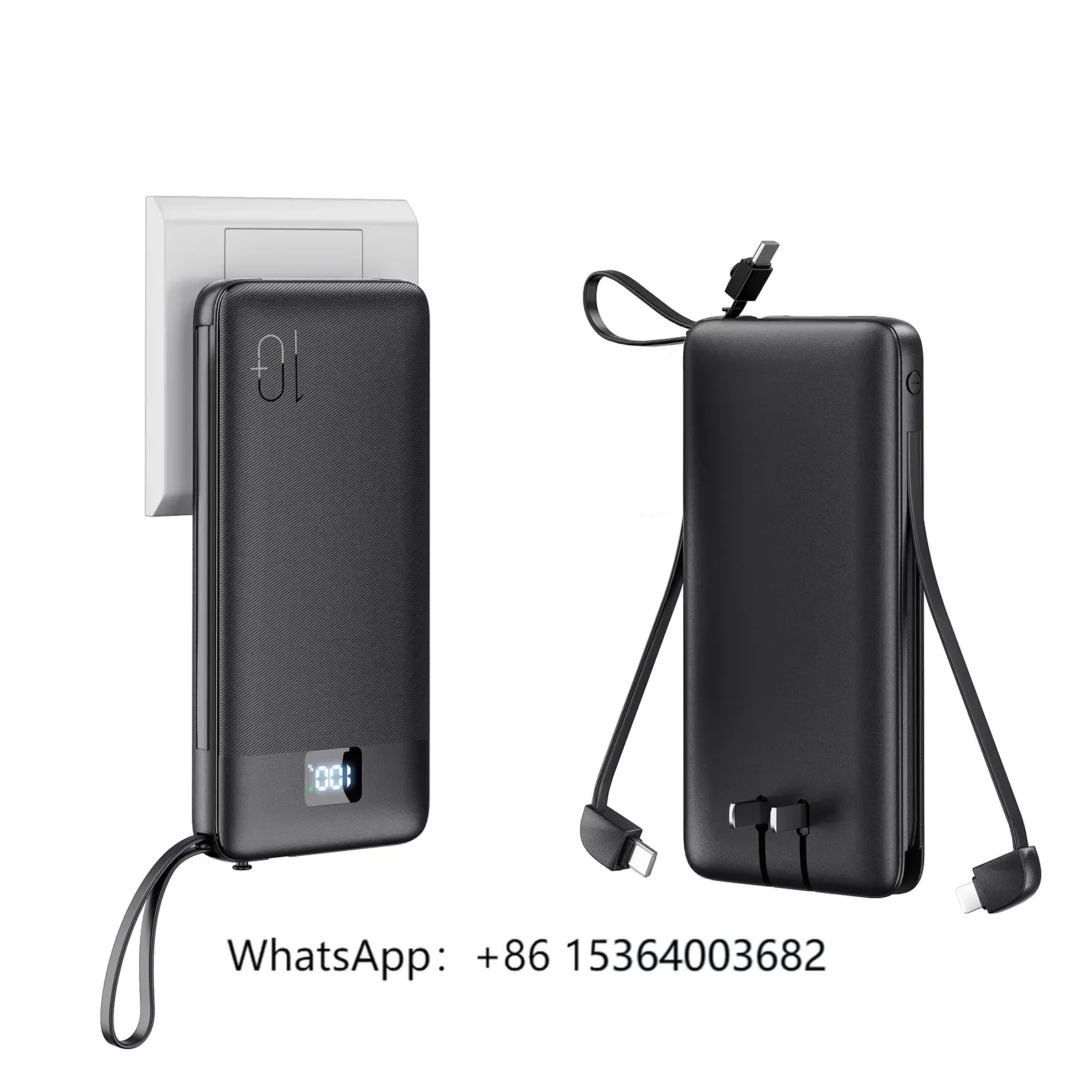 

7 в 1 22,5 Вт Быстрая зарядка со светодиодным дисплеем Мобильное зарядное устройство Power Bank 10000 мАч с вилкой переменного тока Литий-полимерный аккумулятор