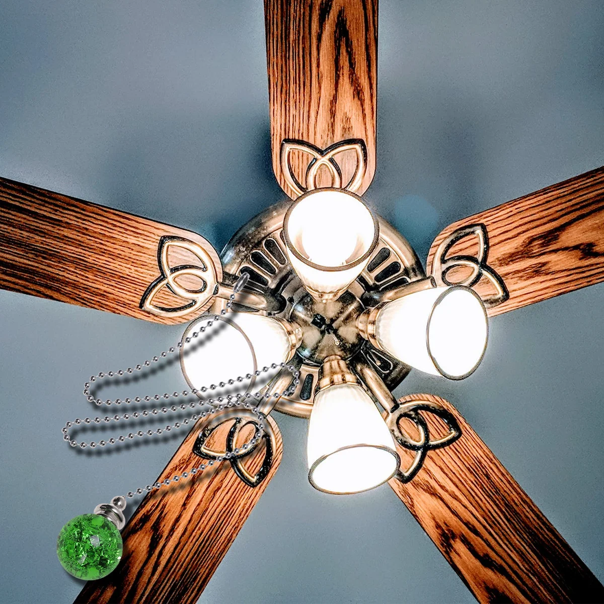 

Cracked Grain Crystal Ball Pendant for Ceiling Fan Pull Chain Replacement Decorative Hanging Ornament Smooth Surface