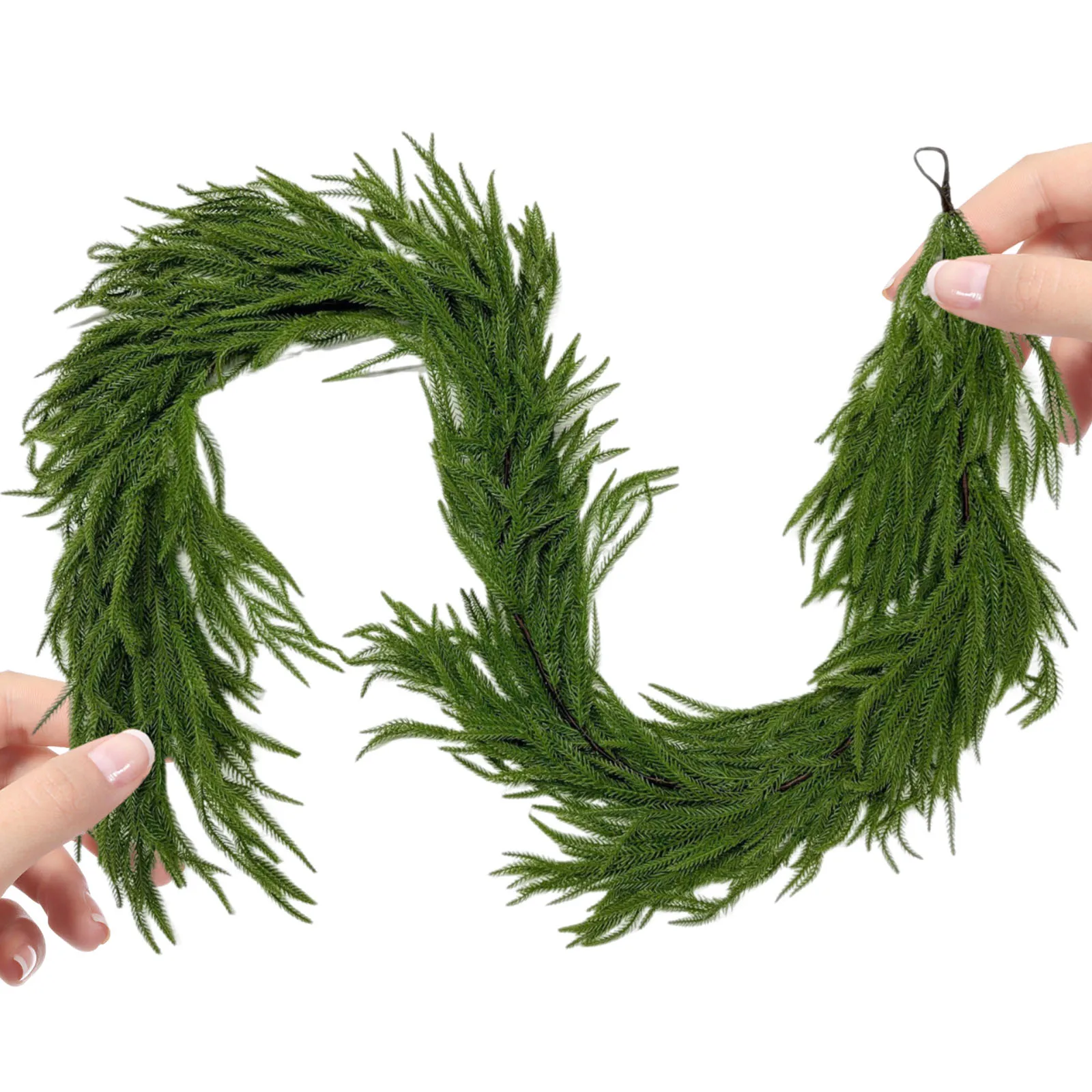 

Norfolk Pine Garland Многоцелевой зеленый венок из искусственной зелени, подвесная сосновая декоративная гирлянда для каминного стола