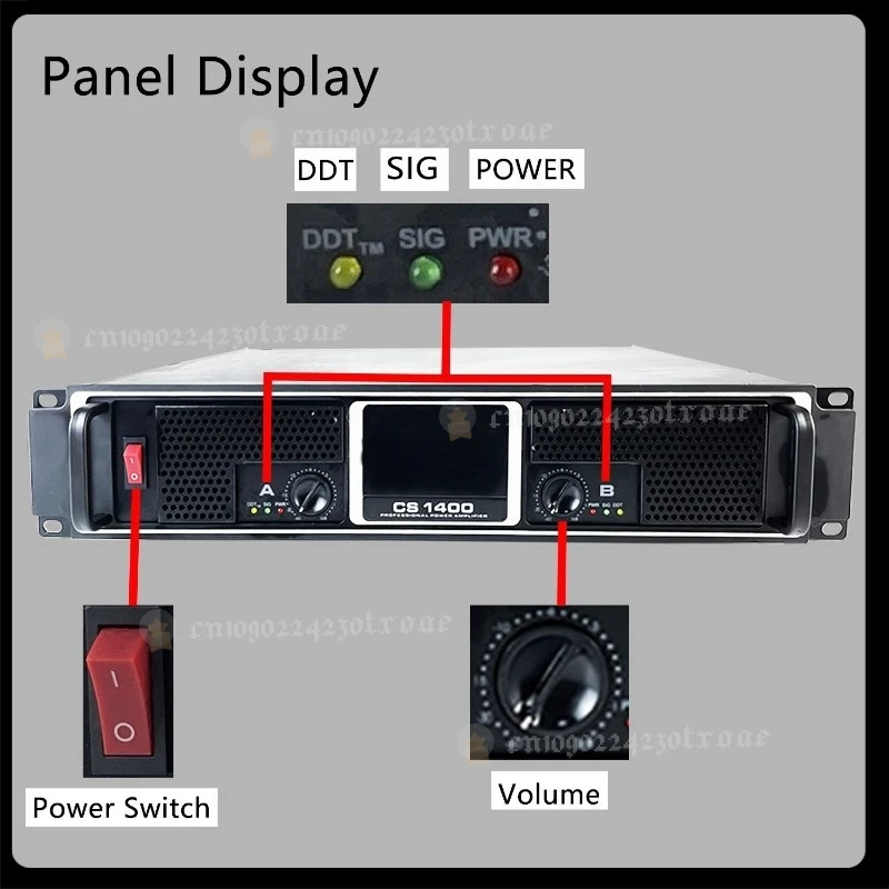 S1400 High Performance 2000W*2 Power Amplifier HiFi Power Amplifier Use For Professional DJ Stage