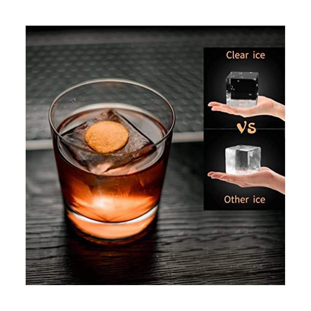 Clear Ice Maker, Clear Ice Square Tray Make 8 Big Square Ice Square, Ice Square Maker for Cocktails