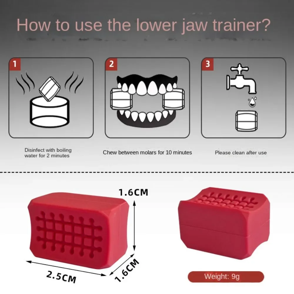 2PCS 30/40/50/60Lbs Jaw Exerciser Food Grade Silicone Durable Jawline Trainer Portable Tear Resistance Jawliner Facial Chew