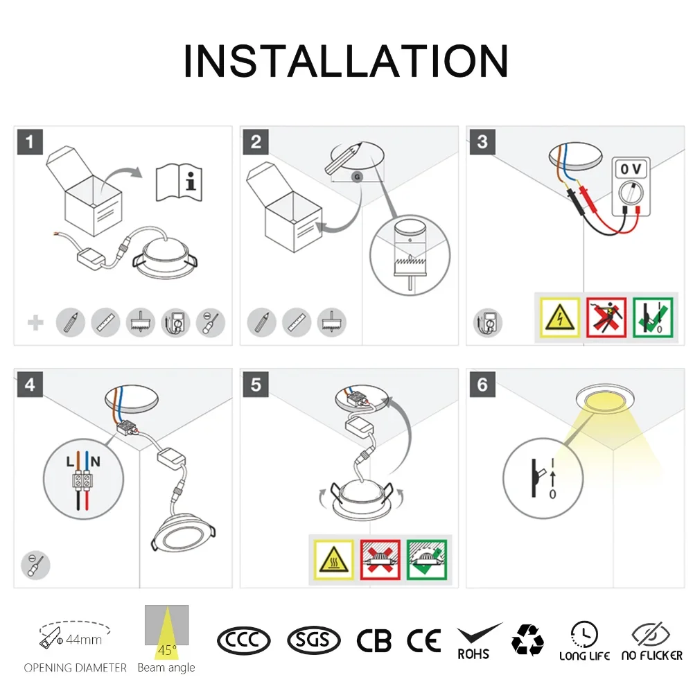 ミニLEDアンビエントスポットランプ、カラオケパーティー、天井、階段、通路、キャビネット照明、3W、12v、10個