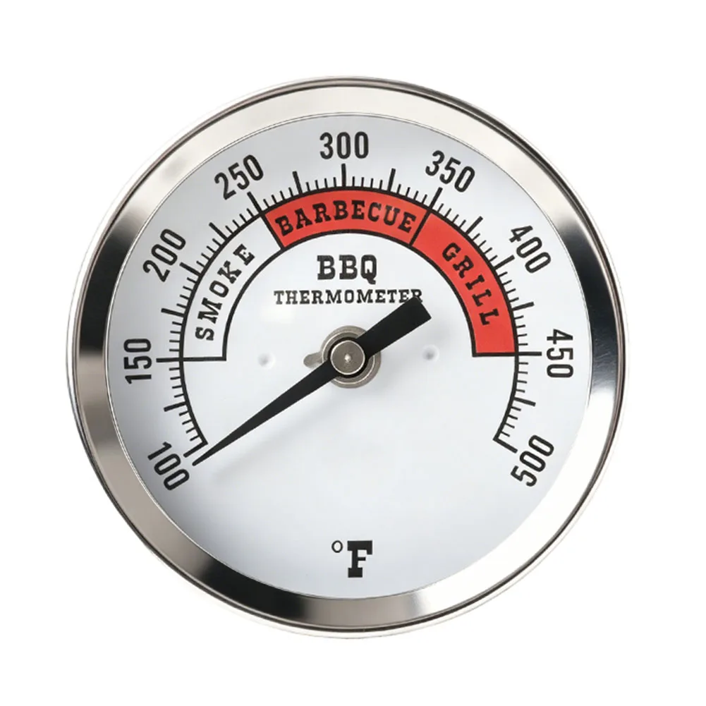 1pc 304 Stainless Steel Barbecue Thermometer Accurate 100-500°F Readings For Slow Roasting To High-heat Grilling