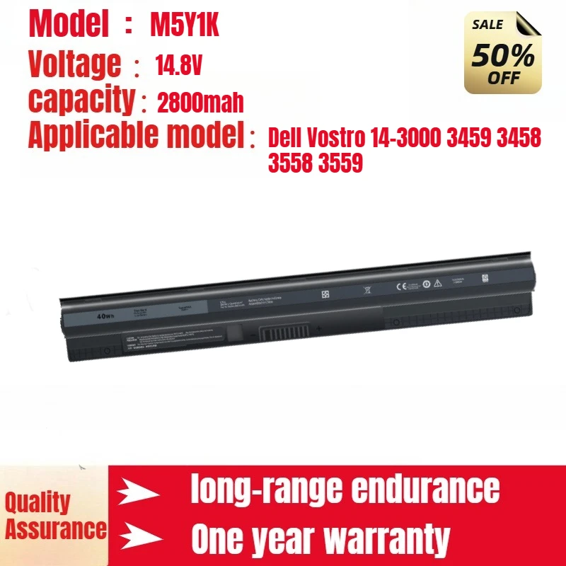 

Аккумулятор для ноутбука Dell Vostro 14-3000 3459 3458 3558 3559 M5Y1K 14,8 В 2800 мАч