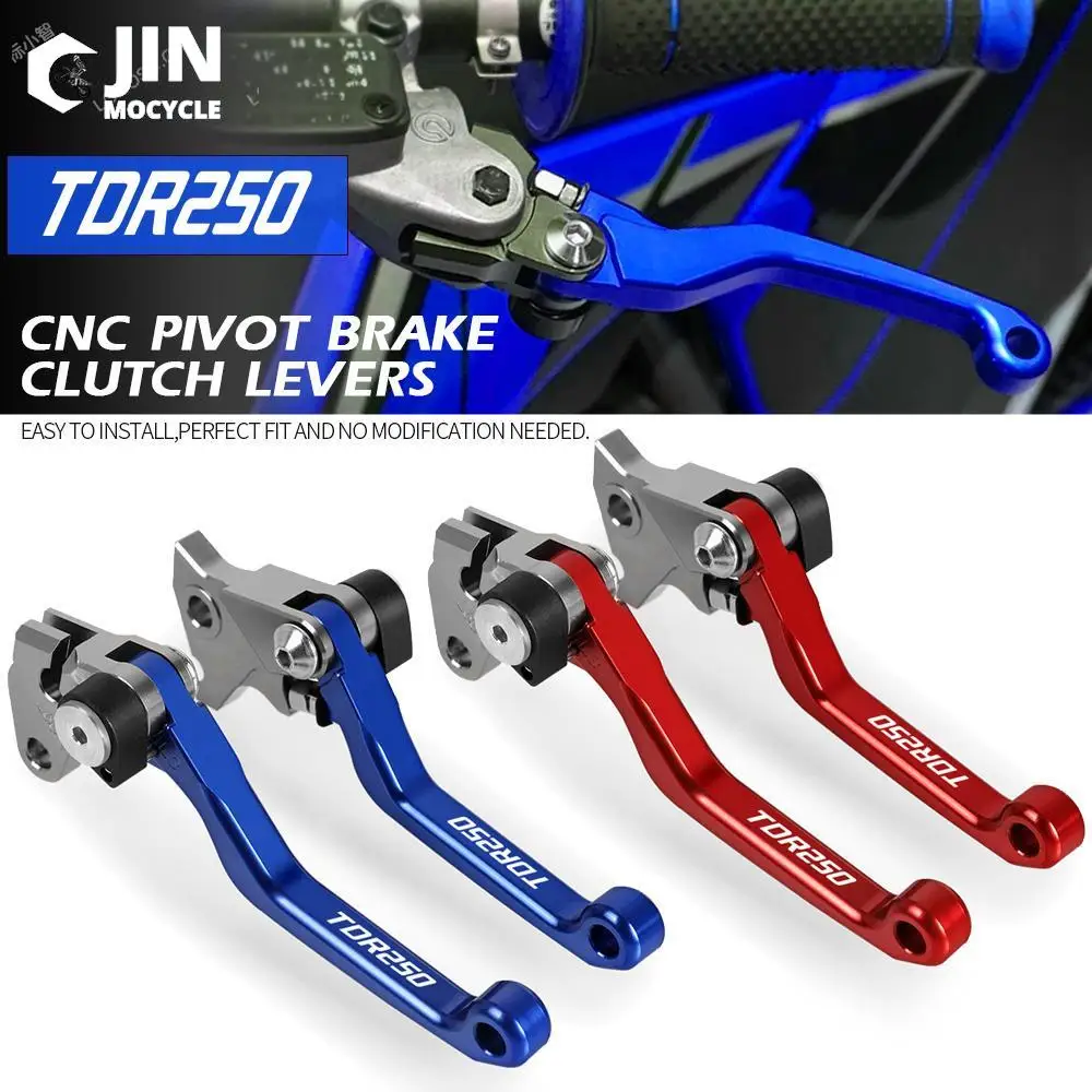 For YAMAHA TDR250 TDR 250 1988 1989 1990 CNC Aluminum Motorcoss Dirt Bike Pivot Foldable Brake Clutch Levers With LOGO TDR250