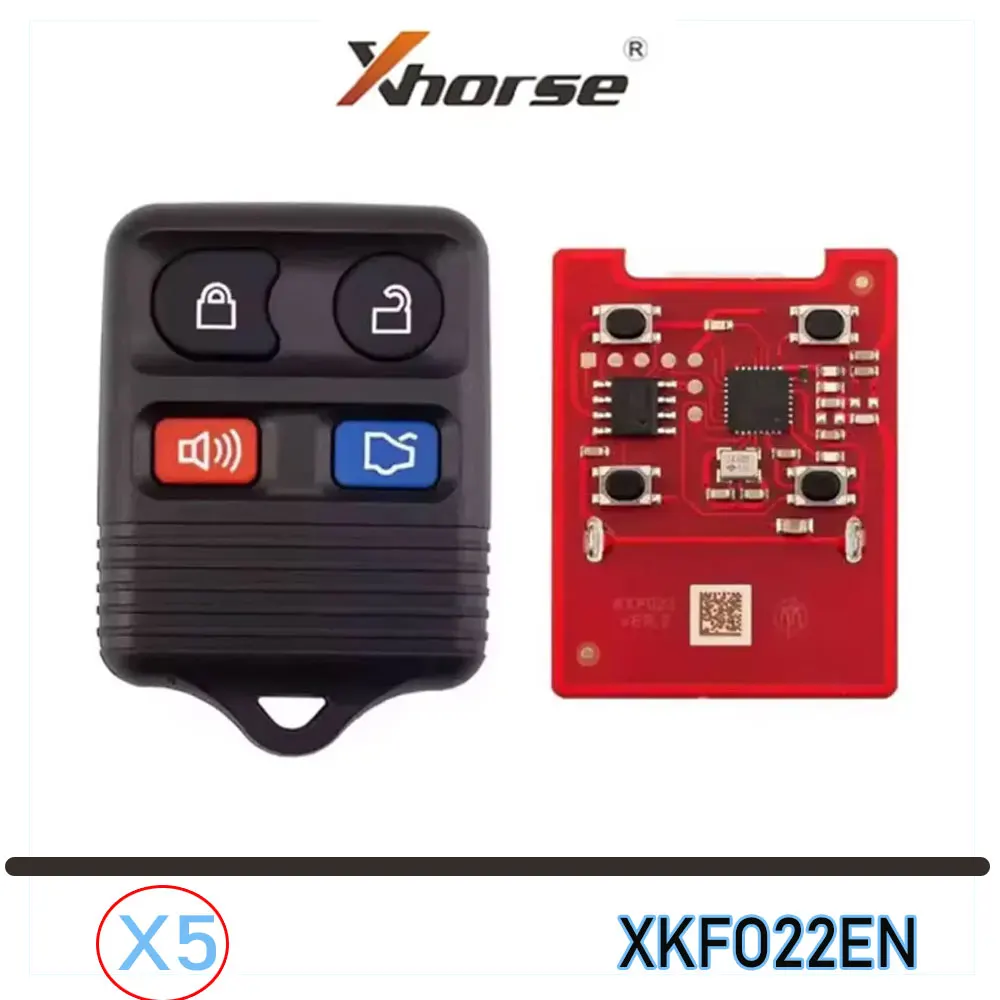 

5pcs XHORSE XKFO22EN Wired Remote Key for Ford Models 4 Buttons Split Square Second Generation Car Remote Key for VVDI KEY TOOL