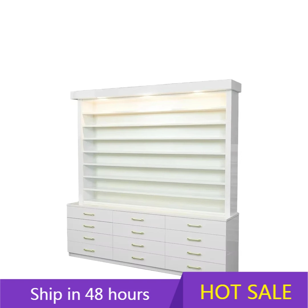 

YTYIN Factory Direct Sale Nails Salon Furniture Modern Nail Shop Display Standing Nail Polish Rack with Light