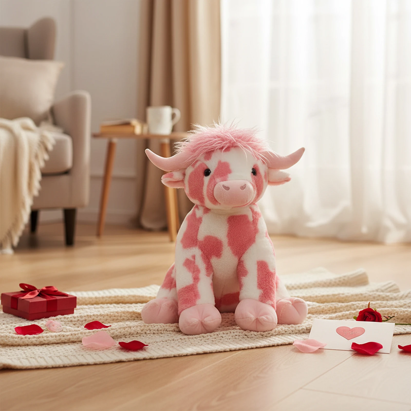 

Мягкая игрушка-плюшевая кукла «Розовая высокогорная корова» в стиле аниме, коллекционная, для декора комнаты, подарок на день рождения для детей, подарок на День святого Валентина