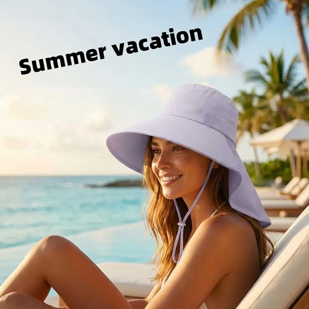 Hats That Can Be Worn in All Seasons, Women's Fisherman Hats with Adjustable Straps, Sun Hats for Outdoor Activities, Women's Wide-Brimmed Summer Sun Hats, Fishing, Cycling, Beach Shawl Hats, Unisex