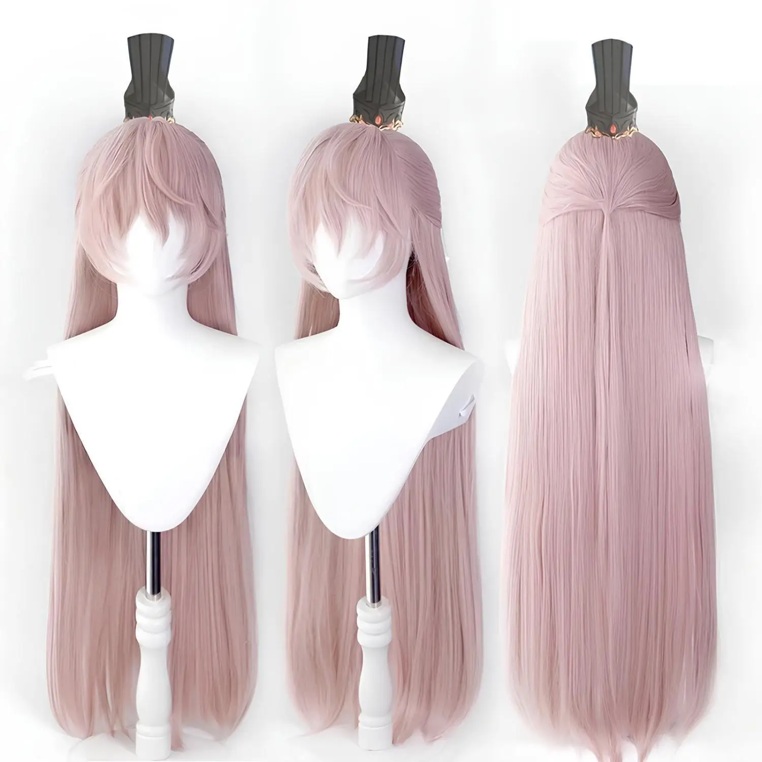 Code Name Yuan Ji Cosplay Perücke Antiker chinesischer Stil Half-Up-Frisur mit Rosennetz-Kostümhaar