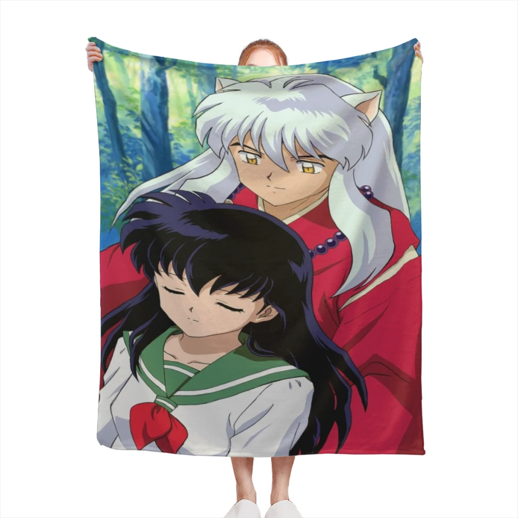 

Kagome And Inuyasha Anime Medium Blanket Fluffy Soft Bedroom Decor Sofa Blankets Comforter Home and Decoration