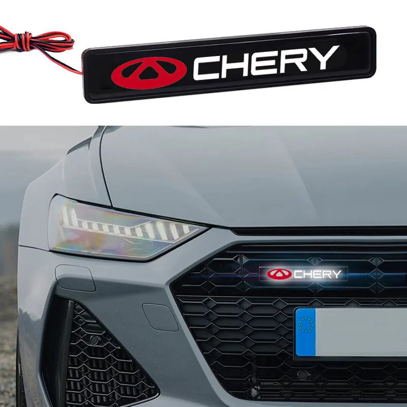 Car Decorative Lights LED Front Hood Grille Emblem Badge Decoration For Chery TIGGO 2 3 4 5 7 Pro 8 3X 5X A1 T11 QQ IQ Arrizo